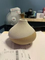 4x5 Crackle Top Deco Vase in Tans