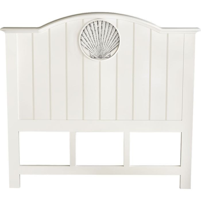 Sea Haven King Headboard White w/Fixed Clamshell