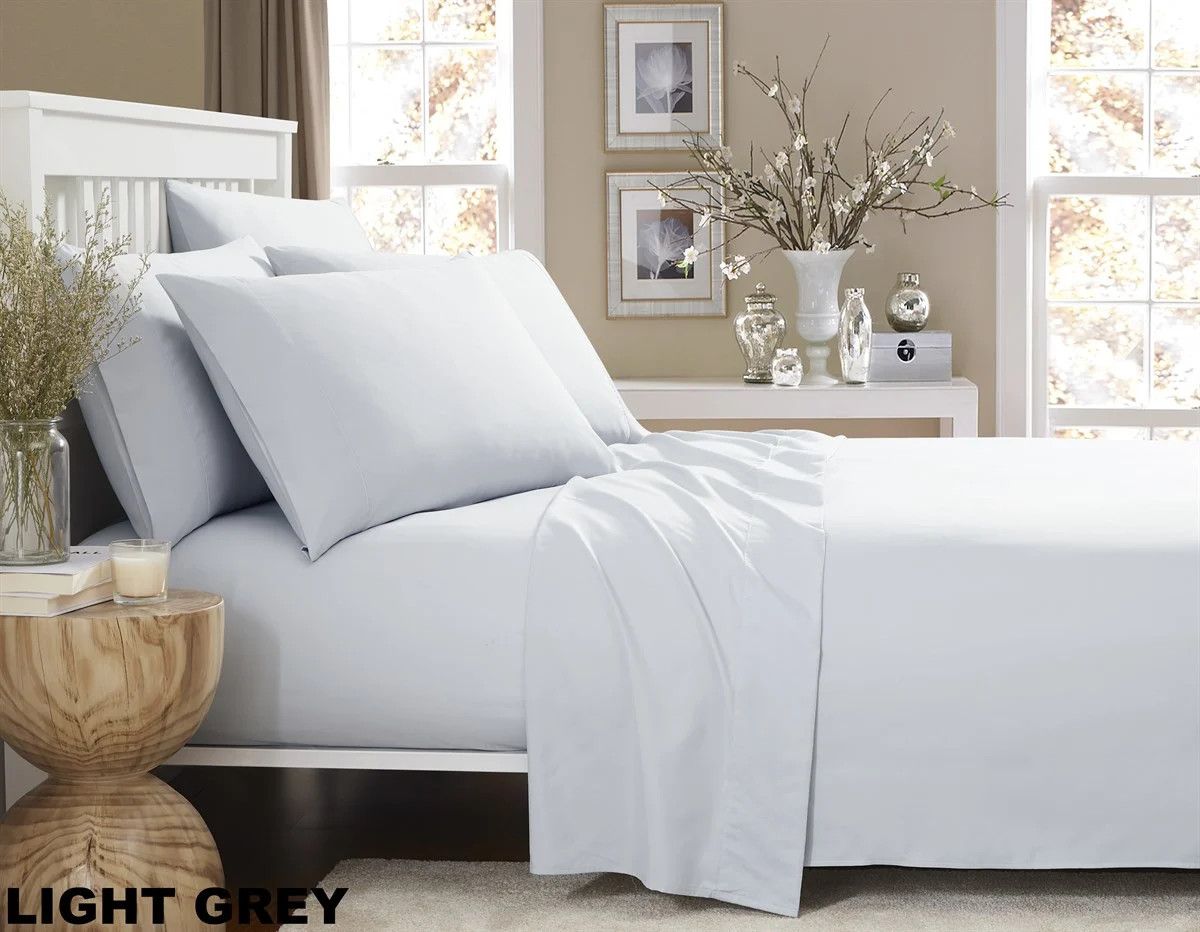 Queen Bamboo 1800 Series 6 Pc. Sheet Set in Light Gray