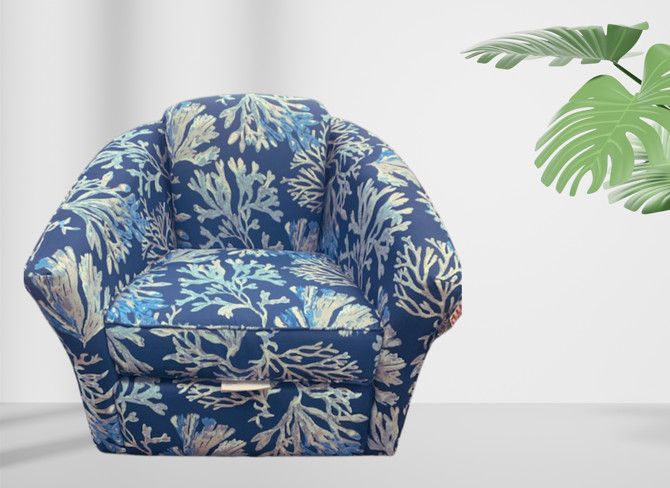 SW107 Swivel Chair in Tidewater Navy 35Wx34Dx33H