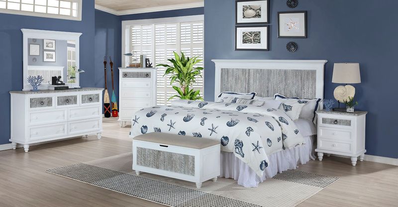 Key Largo Queen Footboard in Boardwalk/White