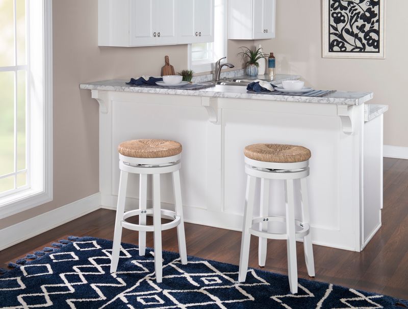 Maya White Barstool  19.02 L X 19.02 D X 31.63 H
