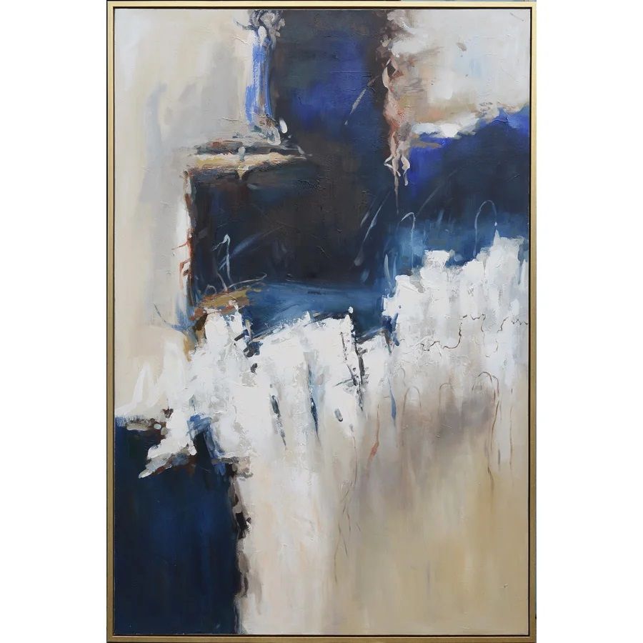 Atticus Framed Canvas Art Hand Painted Abstract 1.5&quot; Frame