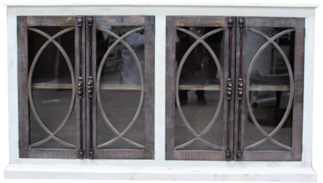 Hinge Fish Cabinet Nero White Ashe Doors 74W x 19D x 42H