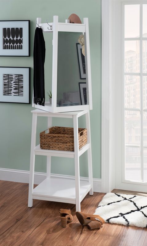Jasper White Rotating Coat Rack 19.6 L X 19.6 D X 72 H