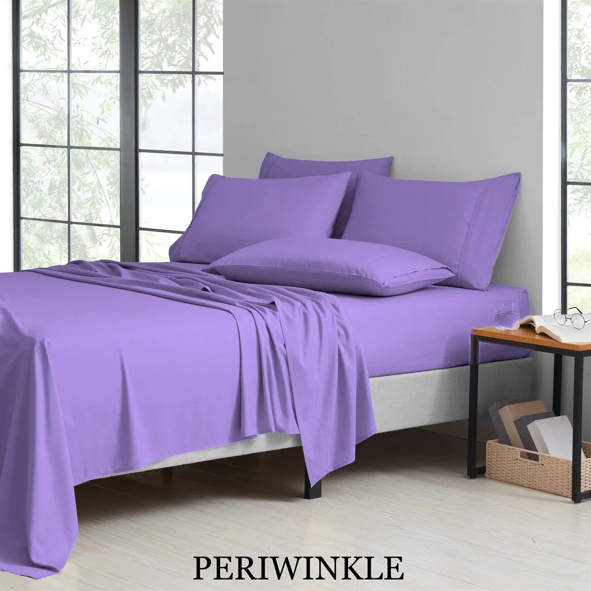 Queen Bamboo 2000 Count Cooling 6 Pc. Sheet Set in Periwinkle