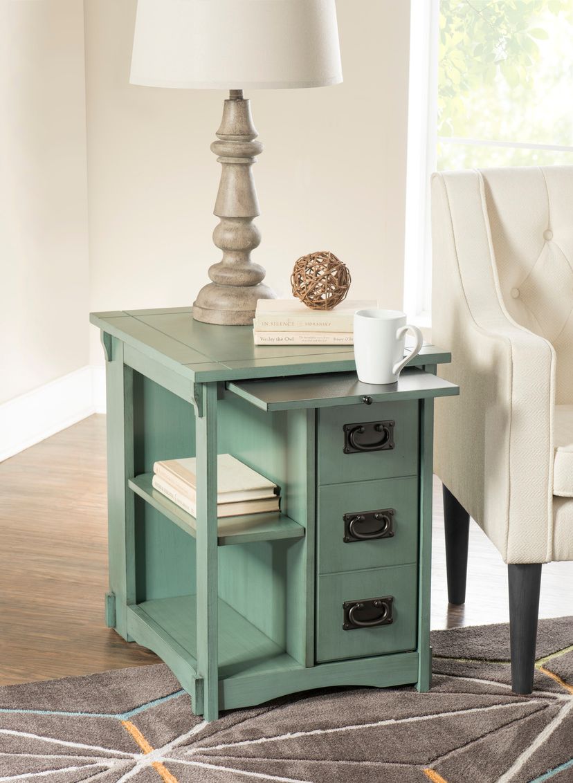 Mission Teal Side Table