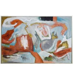 Kora Framed Canvas Art Hand Painted Abstract 1.5&quot; Frame