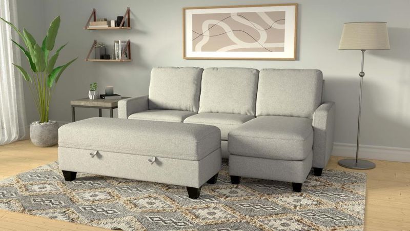Dawson Chofa w/Drop Down Table &amp; USB in Gray