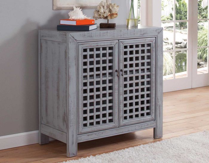 Rio Accent Cabinet in Gray 37.5 x 17.5 x 38 in