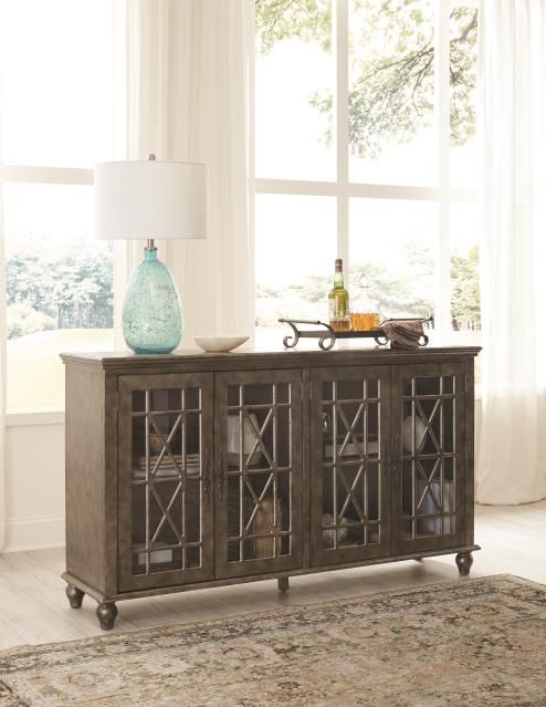 Harper&#39;s Branch Antique Platinum Cabinet  64&quot;Wx16&quot;D36&quot;H