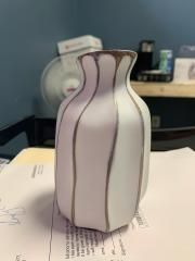 5.5&quot; White Vase with Stripes