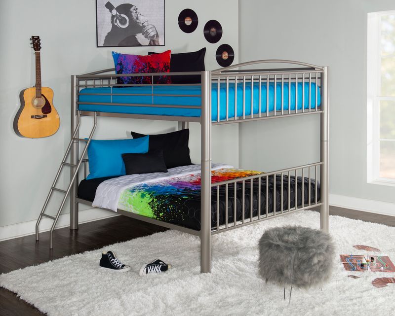 Heavy Metal Pewter Full over Full Bunk Bed