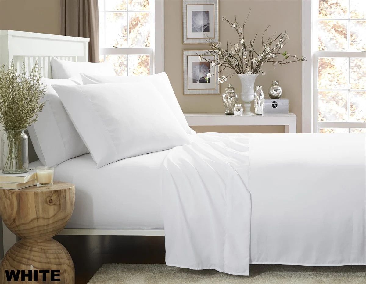 King Bamboo 1800 Series 6Pc. Sheet Set in White