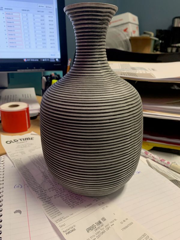 9&quot; Textured Striped Vase