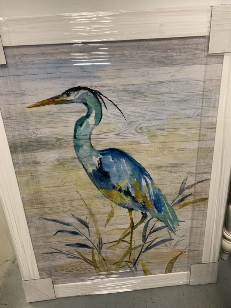 30 x 40 Blue Heron By the Shore