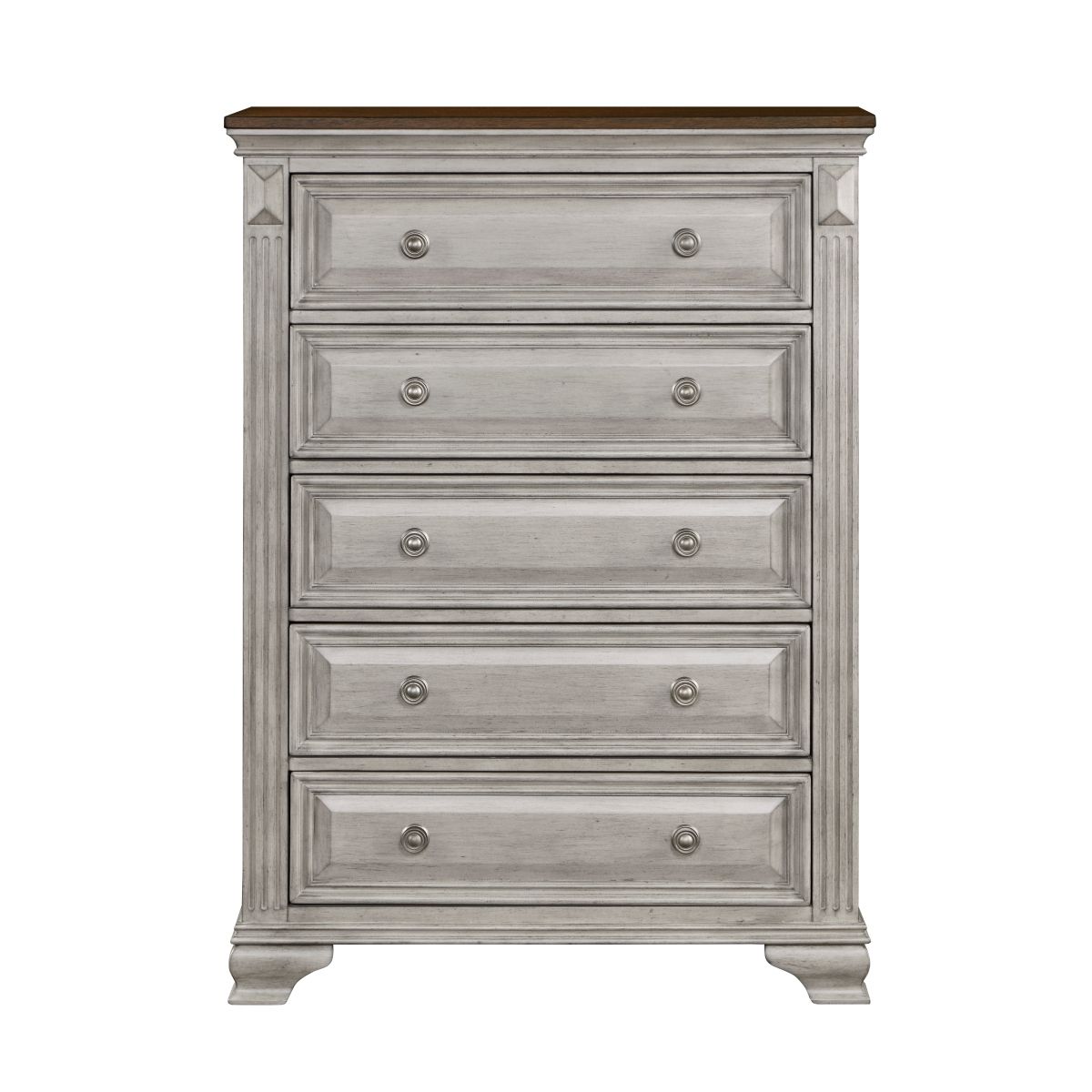 Marquette Collection Chest in Two Tone Gray and Brown Finish