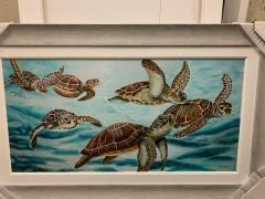 20x40 Turtle Ballet with Driftwood Frame