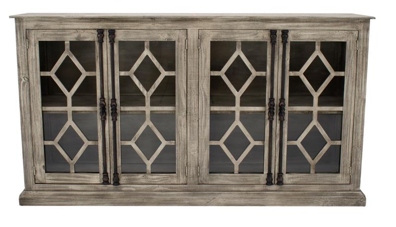Diamond Console w/Glass Jamaica  77.5W x 19D x 42H