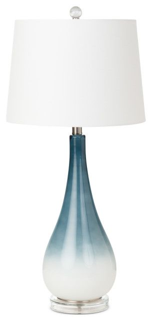 Serenity 30.5&quot; Blue and White Glass Table Lamp