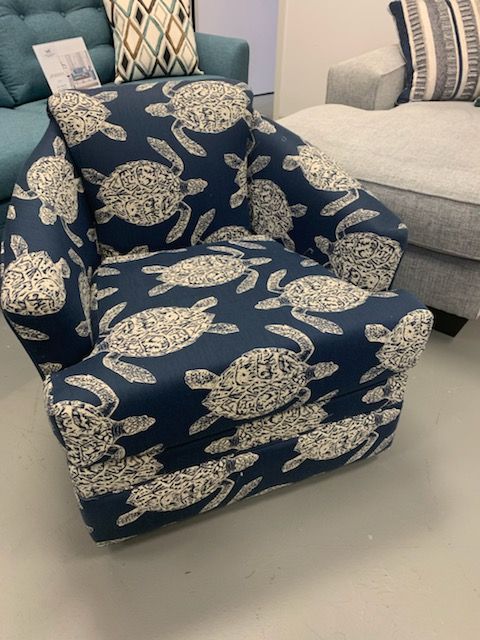 40SW Barrell Chair w/Swivel in Gert Indigo (Grade Z) by Stanley