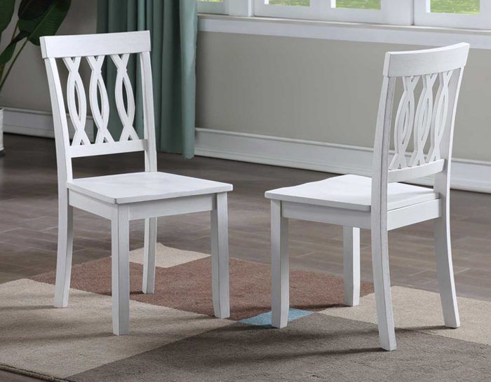 Naples Side Chair in White 18Wx27Dx47H
