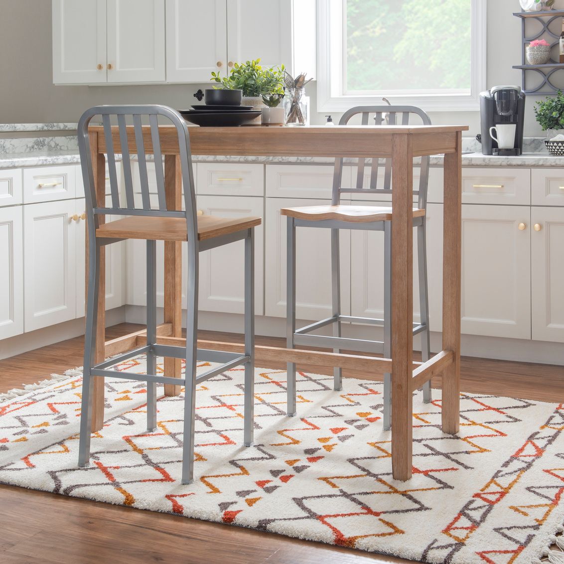 Soren Metal Barstool w/Wood Seat 17.5Lx16.5Dx45H