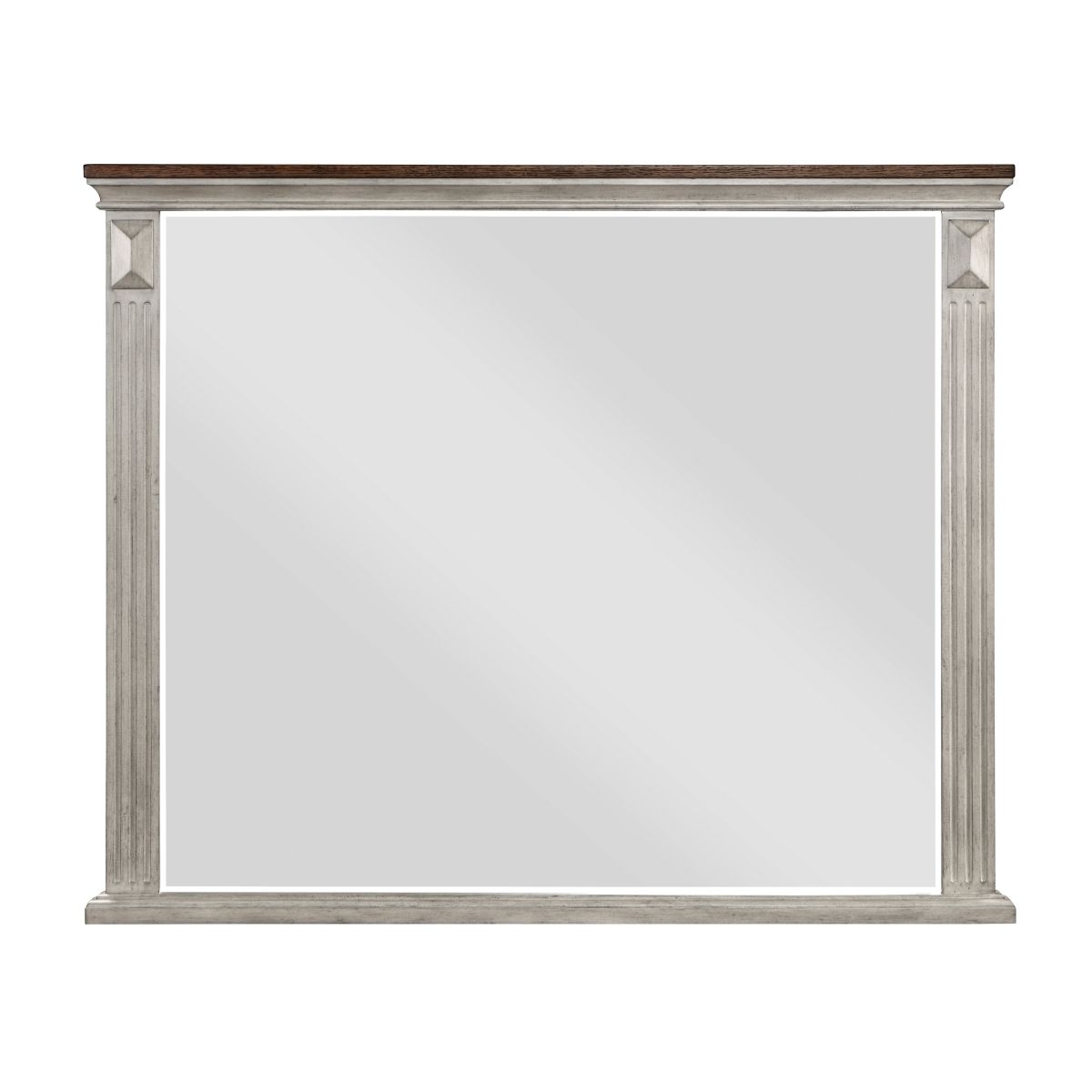 Marquette Collection Mirror in a Two Tone Gray and Brown Finish