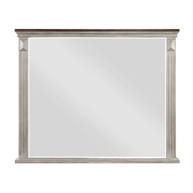 Marquette Collection Mirror in a Two Tone Gray and Brown Finish