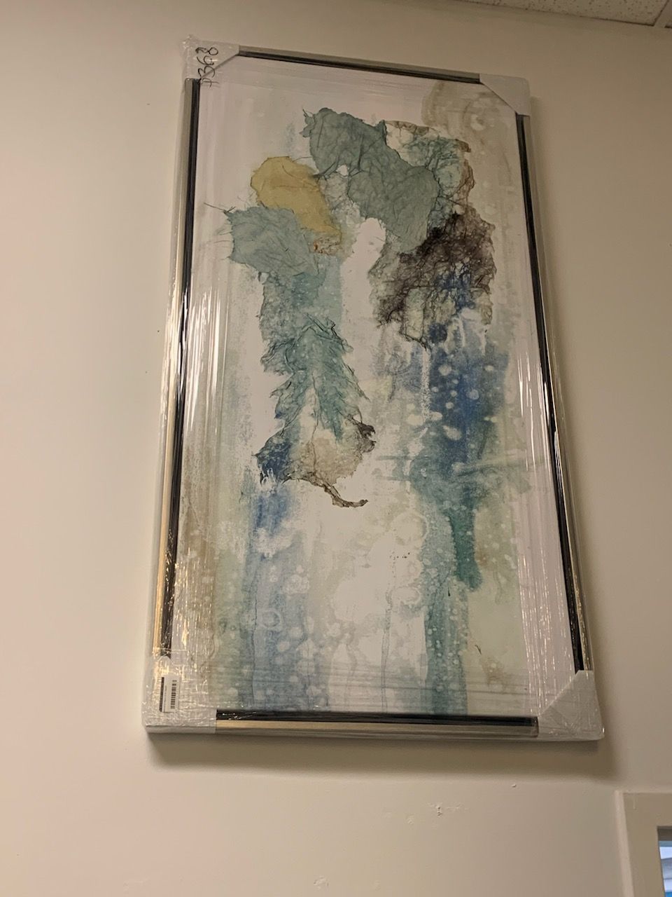 Abstract Color Splash with Blues, Greens, Yellow and Black 24x48