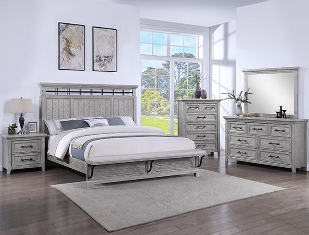 Beckett King Bed Set (King Bed, Dresser, and 2 Nightstands)