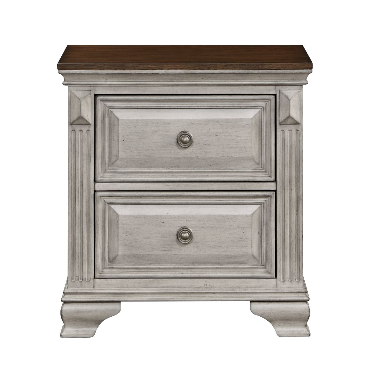 Marquette Night Stand in Brown with Oak Veneers