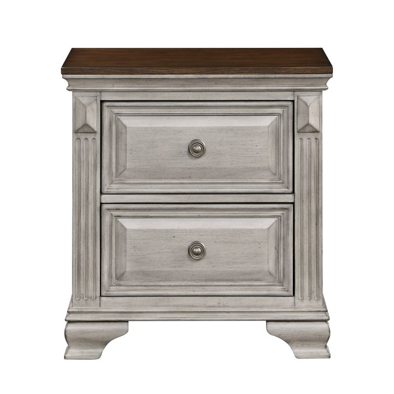 Marquette Night Stand in Brown with Oak Veneers