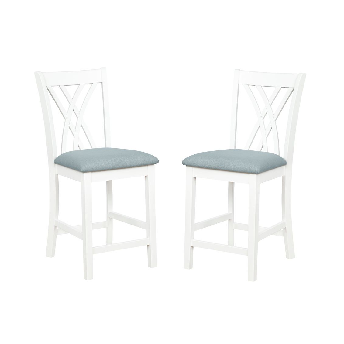 Starla White Counter Stools 18 L X 22 D X 40.25 H