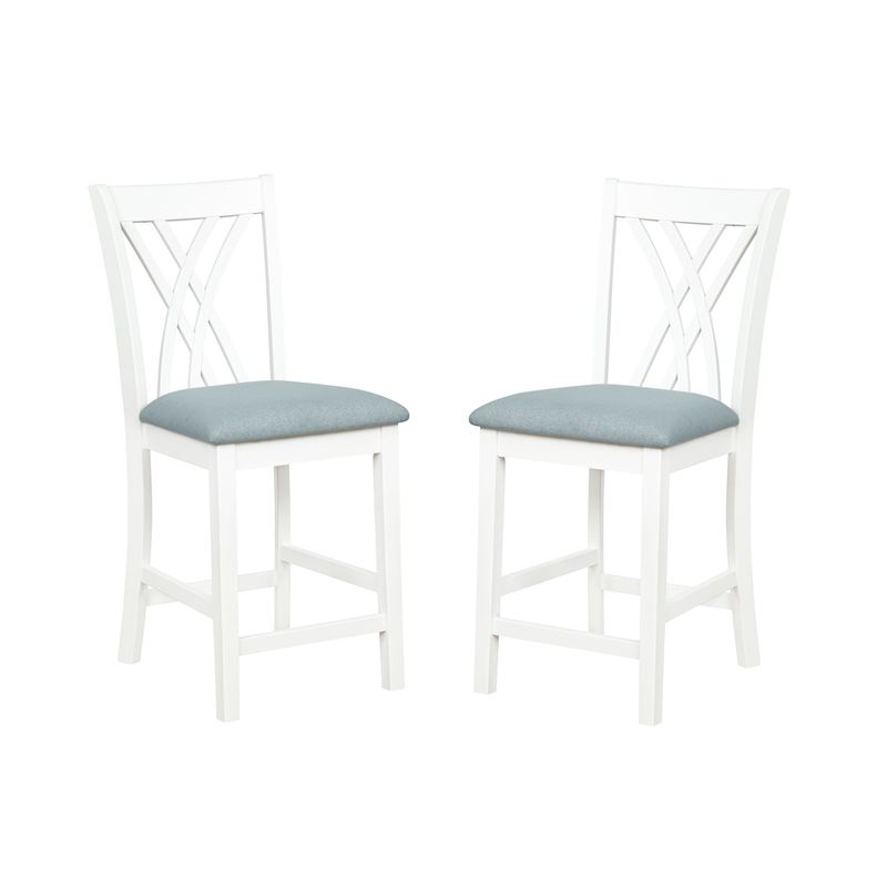 Starla White Counter Stools 18 L X 22 D X 40.25 H