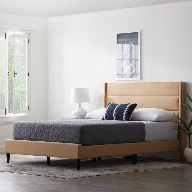 Beck Upholstered Bed, Queen, Tan