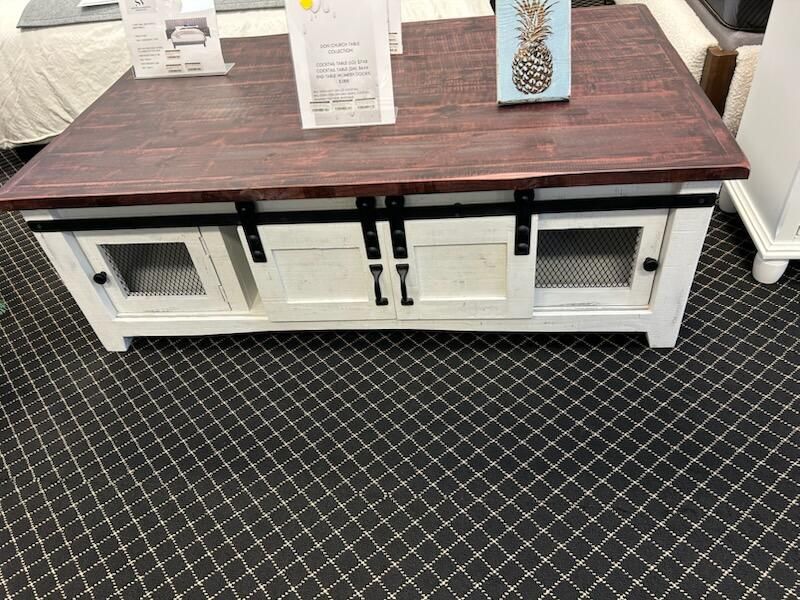 Large Church Cocktail Table with 4 Doors Don-1027-CEN