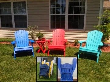 Outdoor Non-Folding Adirondack Chair in Red