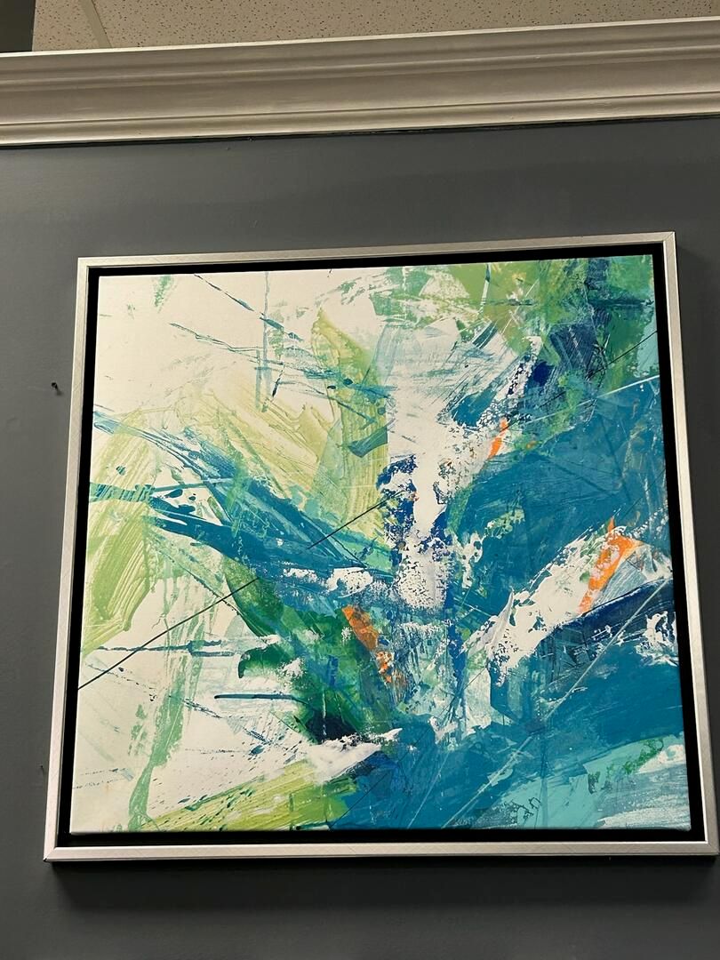Blue Green Orange Silver Float 30x30