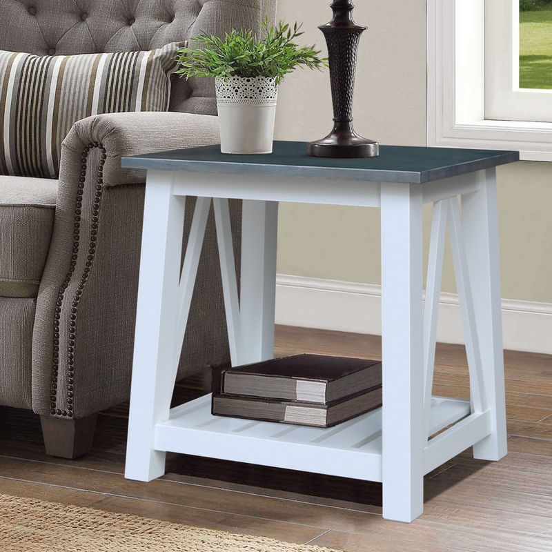 White/Gray Surrey Narrow End Table 14W x 24D x 24H