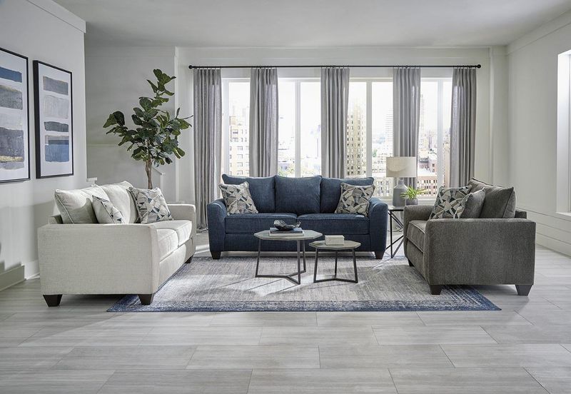 416 Clearview Slate/ Dali Ocean  Loveseat   80x38x37