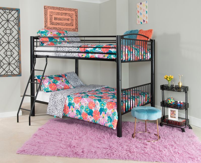 Heavy Metal Black Full over Full Bunk Bed