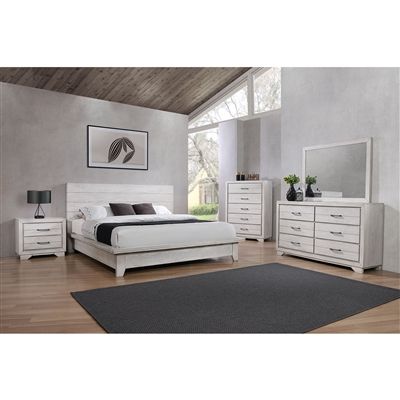 White Sands King Platform Bed in Vintage Chalk