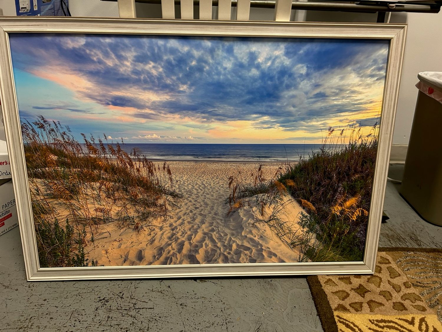 Small Beach Print Ocean Dunes and Reeds