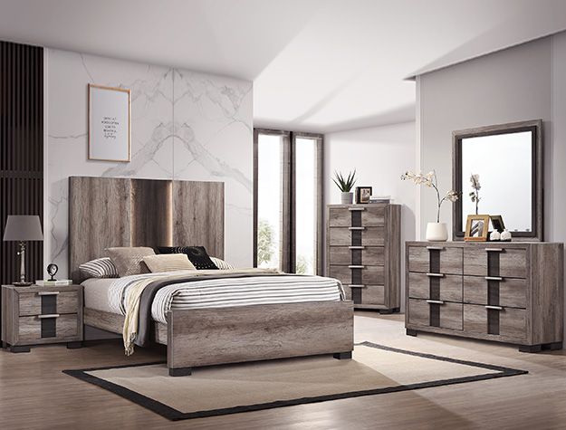 Rangley 3 Pc. King Bed Set in Gray/Black