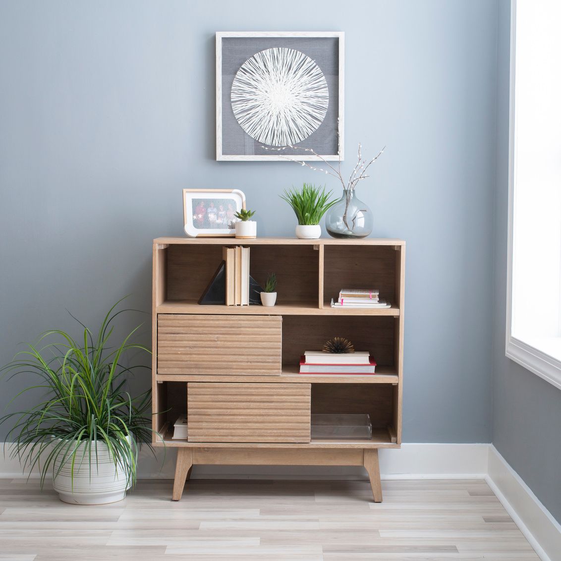 Waves Natural Bookcase 36L x 14D x 38H