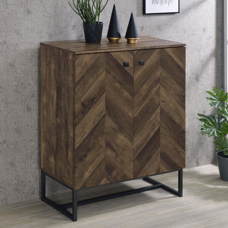 Carolyn 2-door Engineered Wood Accent Cabinet Rustic Oak	31.5W x 15.75D x 40.5H