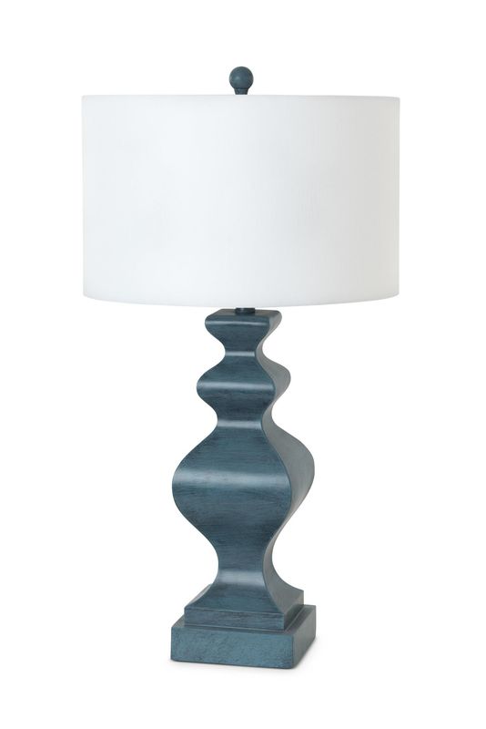 Cyrus Blue 32-Inch Blue Poly Resin Table Lamp