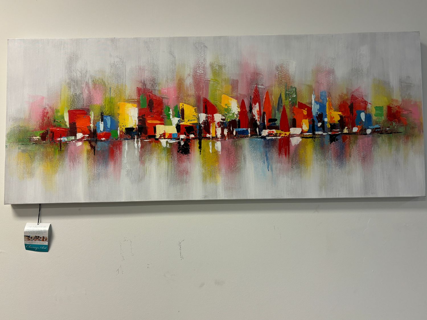 59X24 (Color Pallet Reflections) Hand Painted Textured Canvas in Frame