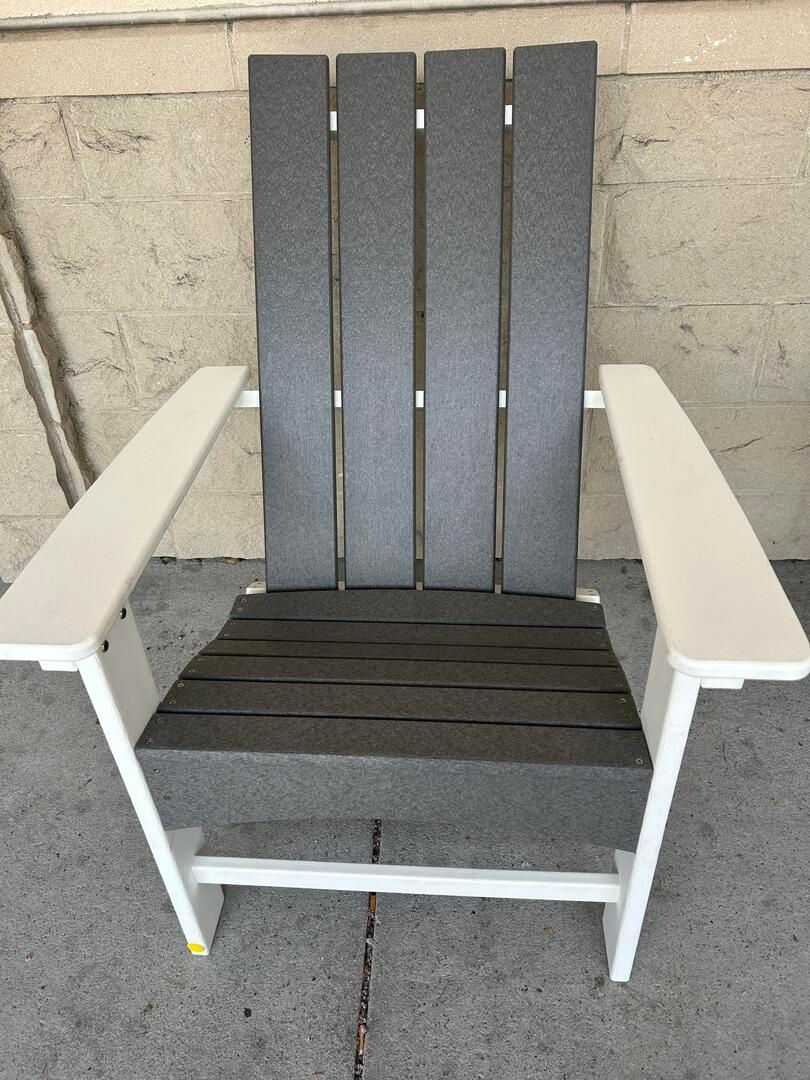 Outdoor Contemporary Adirondack Chair White/Slate Gray